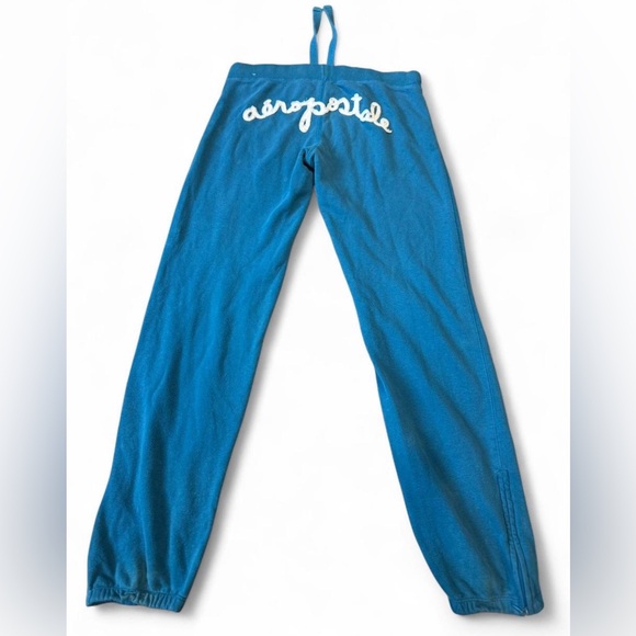 Aeropostale Blue Y2K Joggers with Ankle Zippers - Picture 1 of 8